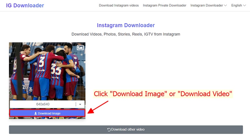 The video will appear, click the download button to save it to your device
