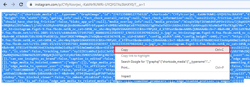 copy all text data from temporary link