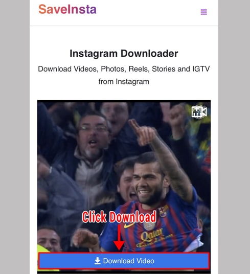 press the download button